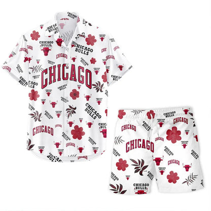 [HOT DEAL] NEW CUSTOMIZED NBA19 CBU CHICAGO BULLS UNISEX HAWAIIAN SHIRT & SHORTS SET