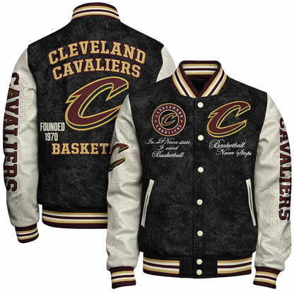 [HOT DEAL] NEW CUSTOMIZED NBA02 CCA CLEVELAND CAVALIERS BASEBALL JACKET, SATIN VARSITY JACKET