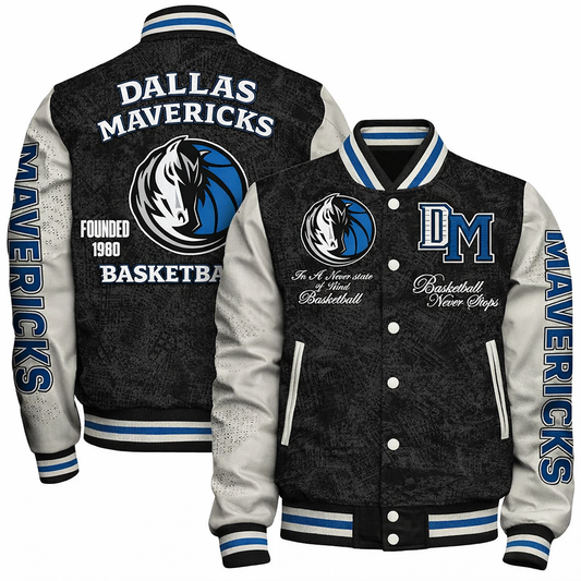 [HOT DEAL] NEW CUSTOMIZED NBA18 DMA DALLAS MAVERICKS BASEBALL JACKET, SATIN VARSITY JACKET