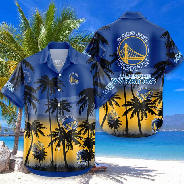 [HOT DEAL] NEW CUSTOMIZED NBA12 GSW GOLDEN STATE WARRIORS UNISEX HAWAIIAN SHIRT & SHORTS SET