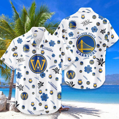 [HOT DEAL] NEW CUSTOMIZED NBA12 GSW GOLDEN STATE WARRIORS UNISEX HAWAIIAN SHIRT & SHORTS SET