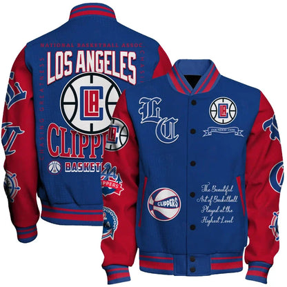 [HOT DEAL] NEW CUSTOMIZED NBA10 LCL LOS ANGELES CLIPPERS BASEBALL JACKET, SATIN VARSITY JACKET
