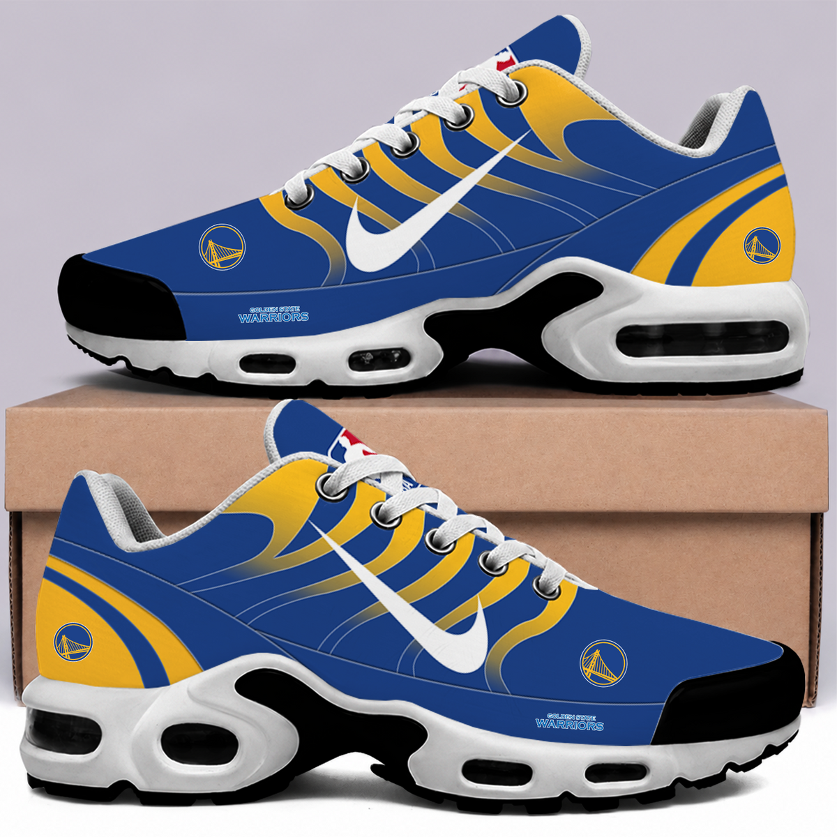 [HOT DEAL] NEW CUSTOMIZED NBA12 GSW GOLDEN STATE WARRIORS AIR MAX PLUS SNEAKERS