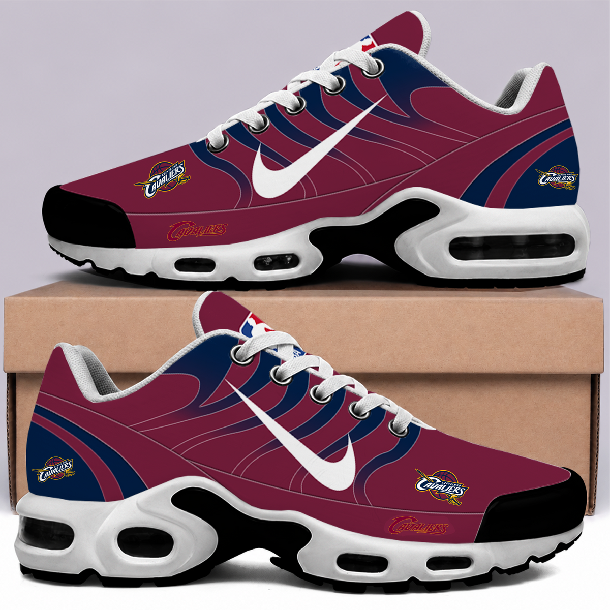 [HOT DEAL] NEW CUSTOMIZED NBA02 CCA CLEVELAND CAVALIERS AIR MAX PLUS SNEAKERS