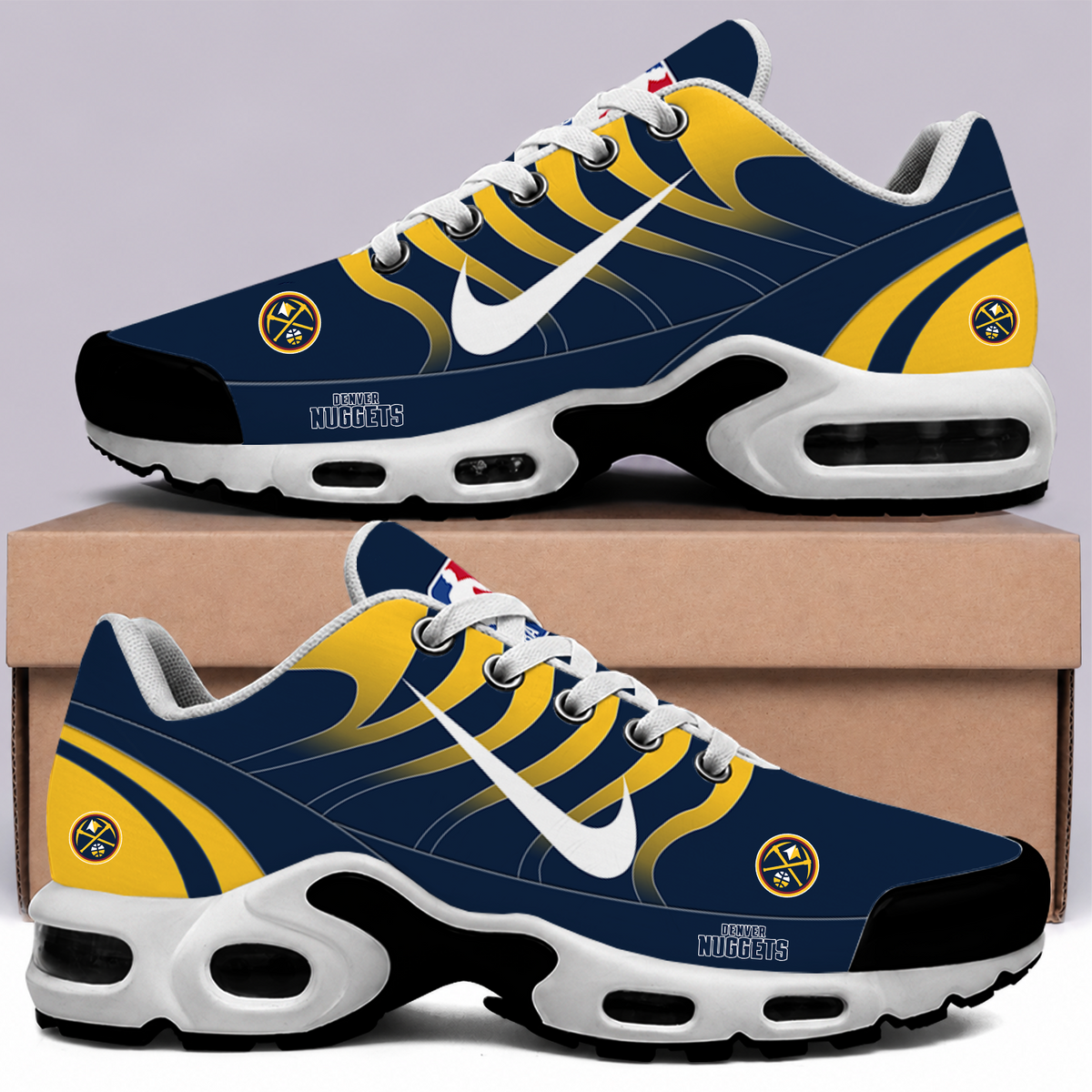 [HOT DEAL] NEW CUSTOMIZED NBA08 DNU DENVER NUGGETS AIR MAX PLUS SNEAKERS