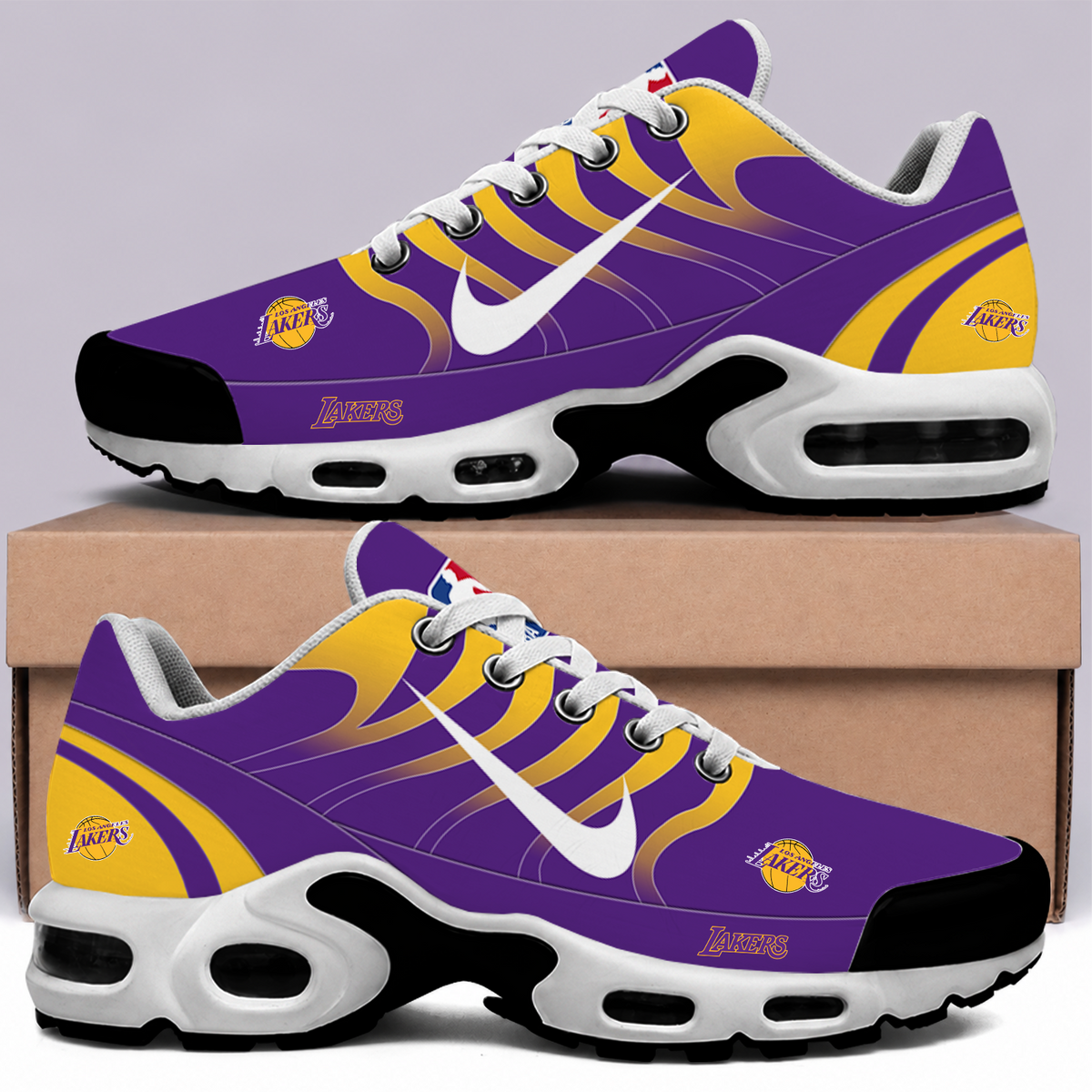[HOT DEAL] NEW CUSTOMIZED NBA09 LLA LOS ANGELES LAKERS AIR MAX PLUS SNEAKERS