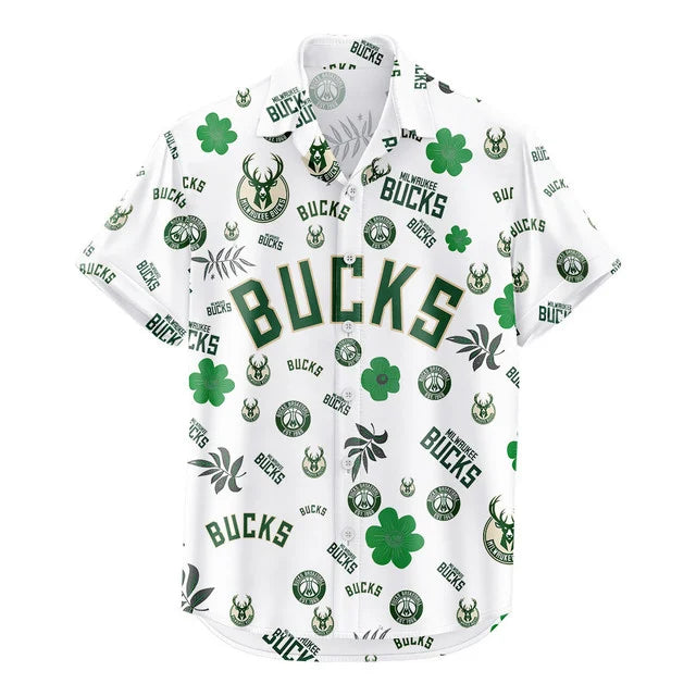 [HOT DEAL] NEW CUSTOMIZED NBA11 MBU MILWAUKEE BUCKS UNISEX HAWAIIAN SHIRT & SHORTS SET