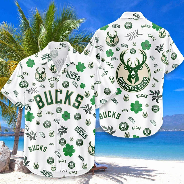 [HOT DEAL] NEW CUSTOMIZED NBA11 MBU MILWAUKEE BUCKS UNISEX HAWAIIAN SHIRT & SHORTS SET