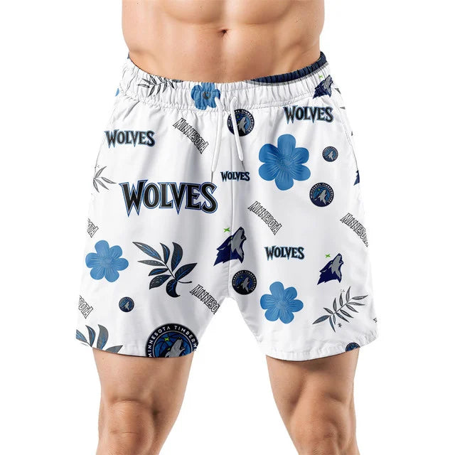 [HOT DEAL] NEW CUSTOMIZED NBA05 MTW MINNESOTA TIMBERWOLVES UNISEX HAWAIIAN SHIRT & SHORTS SET