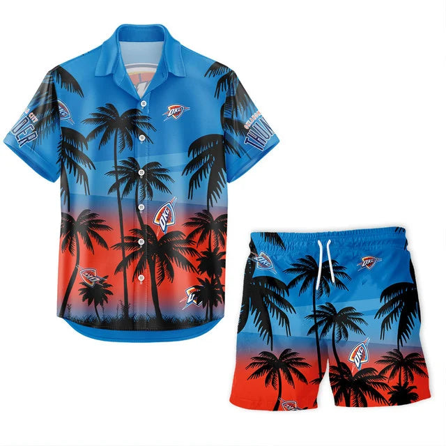 [HOT DEAL] NEW CUSTOMIZED NBA01 OCT OKLAHOMA CITY THUNDER UNISEX HAWAIIAN SHIRT & SHORTS SET