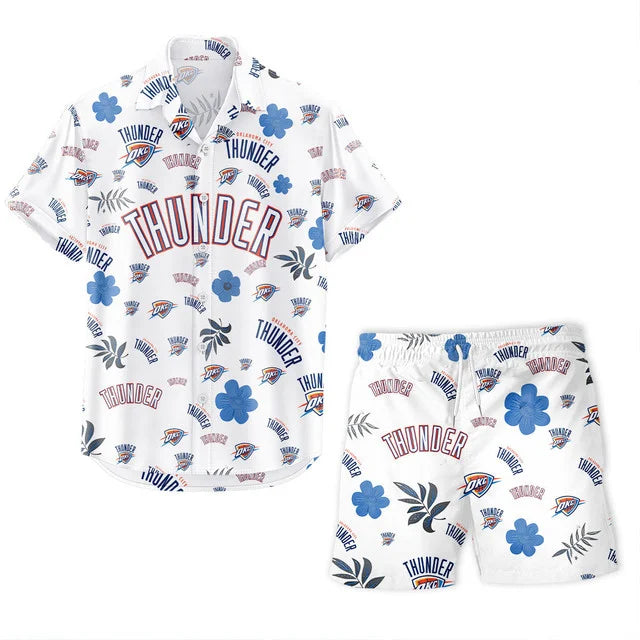 [HOT DEAL] NEW CUSTOMIZED NBA01 OCT OKLAHOMA CITY THUNDER UNISEX HAWAIIAN SHIRT & SHORTS SET