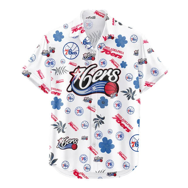 [HOT DEAL] NEW CUSTOMIZED NBA26 P76 PHILADELPHIA 76ERS UNISEX HAWAIIAN SHIRT & SHORTS SET