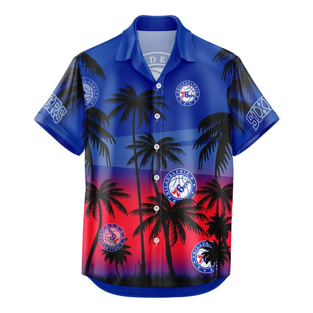 [HOT DEAL] NEW CUSTOMIZED NBA26 P76 PHILADELPHIA 76ERS UNISEX HAWAIIAN SHIRT & SHORTS SET