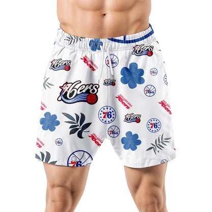 [HOT DEAL] NEW CUSTOMIZED NBA26 P76 PHILADELPHIA 76ERS UNISEX HAWAIIAN SHIRT & SHORTS SET