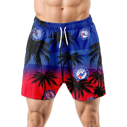 [HOT DEAL] NEW CUSTOMIZED NBA26 P76 PHILADELPHIA 76ERS UNISEX HAWAIIAN SHIRT & SHORTS SET
