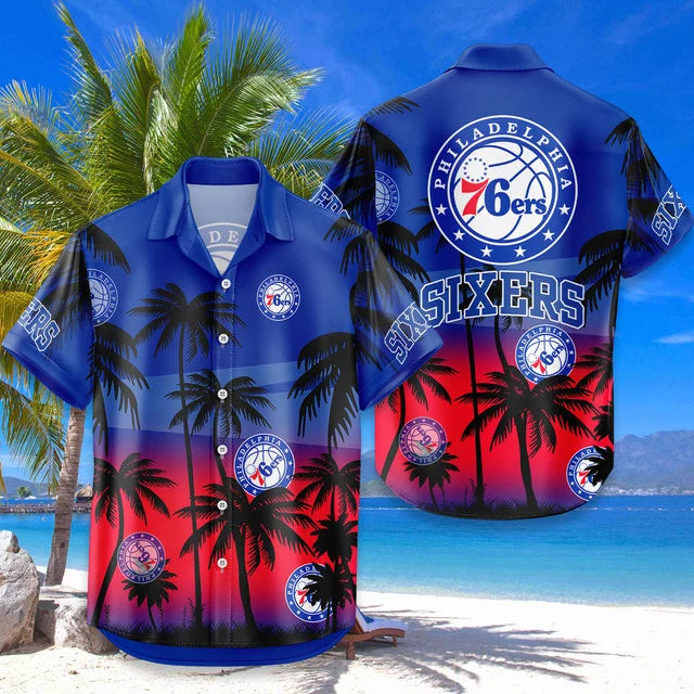 [HOT DEAL] NEW CUSTOMIZED NBA26 P76 PHILADELPHIA 76ERS UNISEX HAWAIIAN SHIRT & SHORTS SET