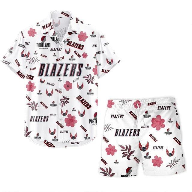 [HOT DEAL] NEW CUSTOMIZED NBA22 PTB PORTLAND TRAIL BLAZERS UNISEX HAWAIIAN SHIRT & SHORTS SET