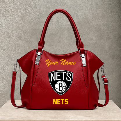 [HOT DEAL] NEW CUSTOMIZED NBA25 BNE BROOKLYN NETS SHOULDER HANDBAG