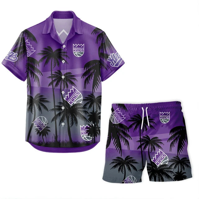 [HOT DEAL] NEW CUSTOMIZED NBA16 SKI SACRAMENTO KINGS UNISEX HAWAIIAN SHIRT & SHORTS SET