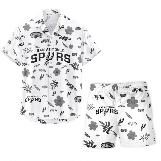 [HOT DEAL] NEW CUSTOMIZED NBA23 SAS SAN ANTONIO SPURS UNISEX HAWAIIAN SHIRT & SHORTS SET