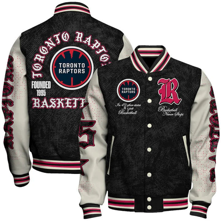 [HOT DEAL] NEW CUSTOMIZED NBA24 TRA TORONTO RAPTORS BASEBALL JACKET, SATIN VARSITY JACKET