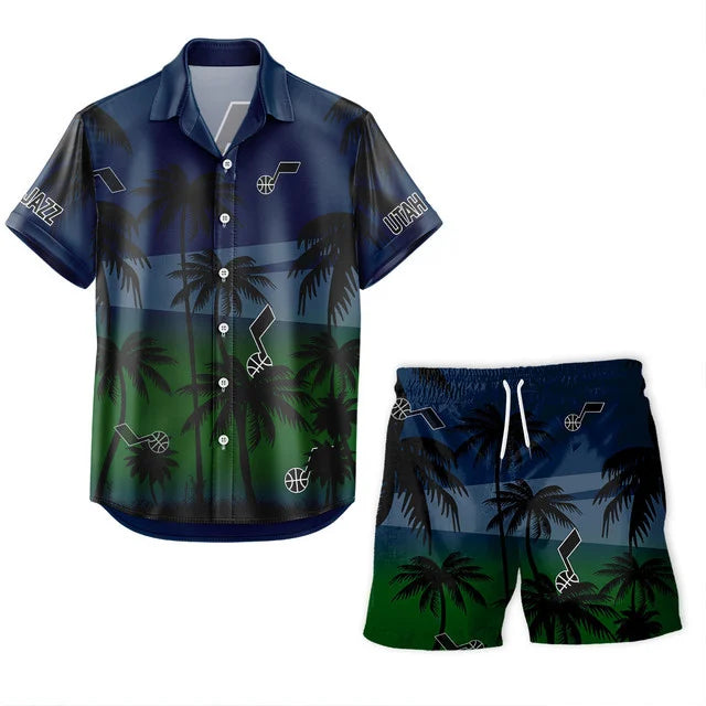 [HOT DEAL] NEW CUSTOMIZED NBA29 UJZ UTAH JAZZ UNISEX HAWAIIAN SHIRT & SHORTS SET