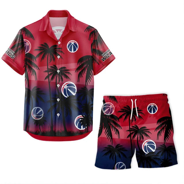 [HOT DEAL] NEW CUSTOMIZED NBA28 WWI WASHINGTON WIZARDS UNISEX HAWAIIAN SHIRT & SHORTS SET